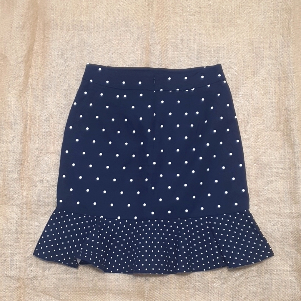 Tokito Size 8 Navy Blue and White Polka Dot Ruffle Skirt - Picture 4 of 5